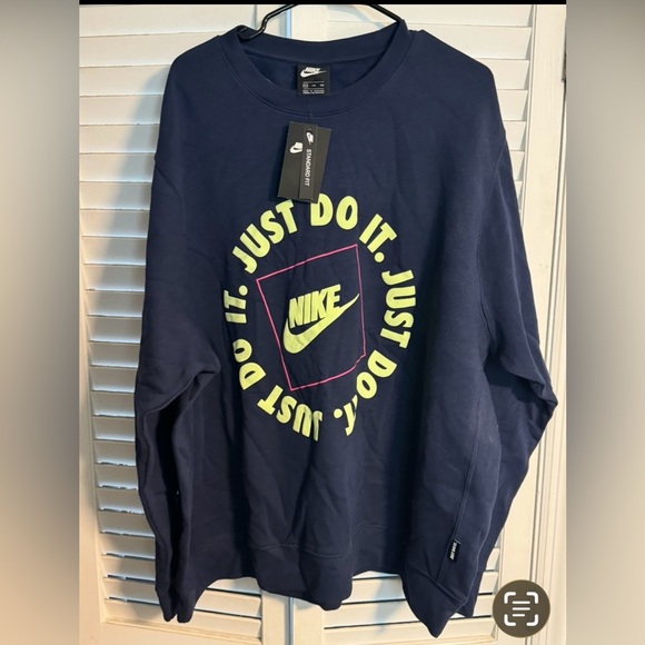 Nike Just Do It JDI Crew Neck Fleece Pullover Men's blue  size 3XL DA0157-410 - Picture 1 of 5